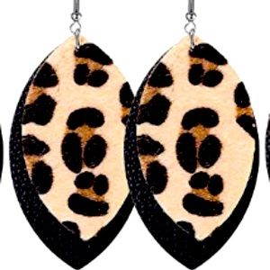 Earring bundle! 3 for $8. Faux-leather earrings. NWOT; Hypoallergenic!